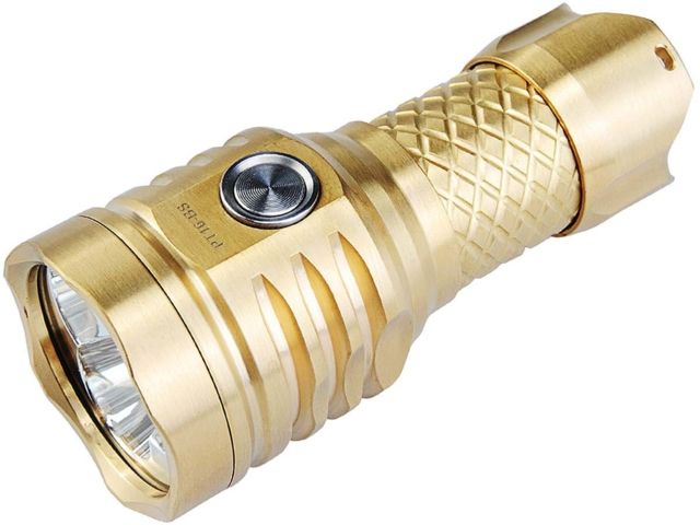MecArmy PT16 1 x 16340 3 x CREE XP-G2 LED Ultra Bright Rechargeable Flashlight 1200 Lumens Brass - Mecarmy