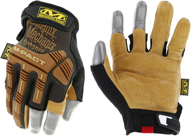 Mechanix Wear Leather M-Pact Fingerless Framer Gloves - Men's Brown 2XL - Mechanix Wear