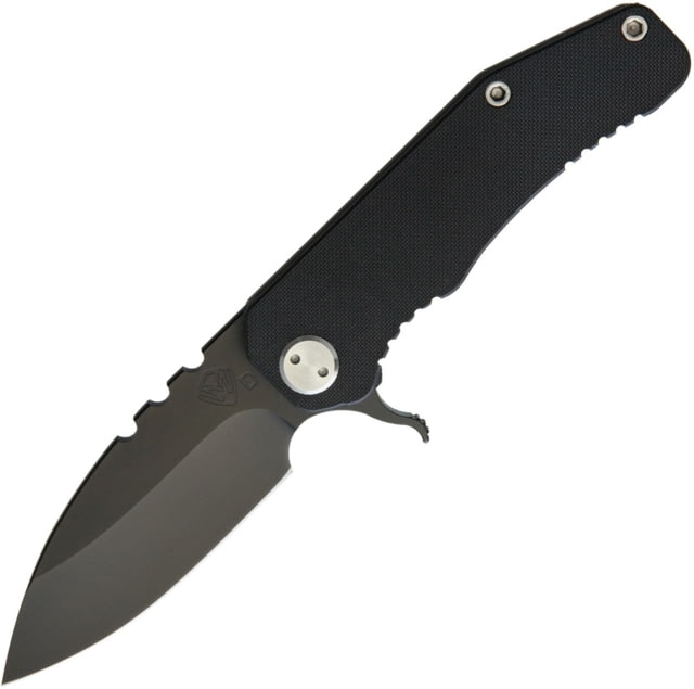 Medford 187 Framelock Folding Knife 3.25in Black Pvd Coated D2 Tool Steel Drop Point Black G10 Handle With Titanium Back Handle Thumb Stud Pocket Clip - Medford
