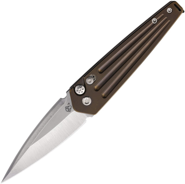 Medford Auto Nosferatu Automatic Folding Knife 3.50in S45VN Sainless Tumbled Finish Bronze Anodized Titanium Handle - Medford