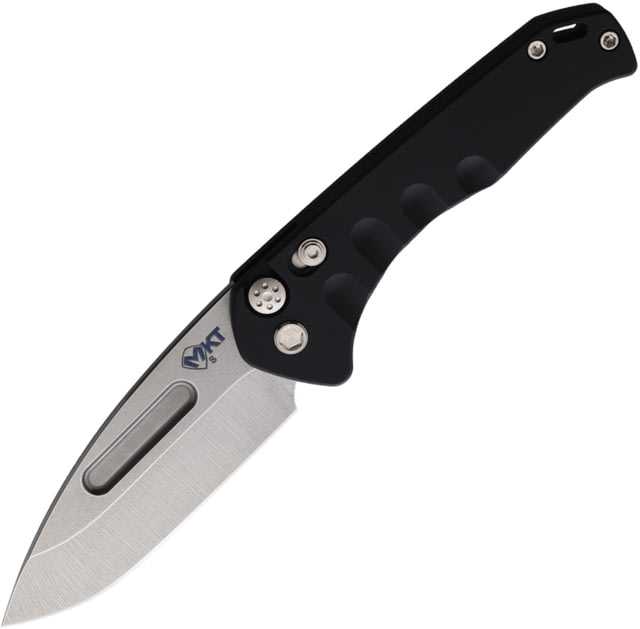 Medford Auto Swift Button Lock Automatic Folding Knife 3.25in D2 Tool Steel Drop Point Blade Tumbled Finish Black Anodized Aluminum Handle - Medford