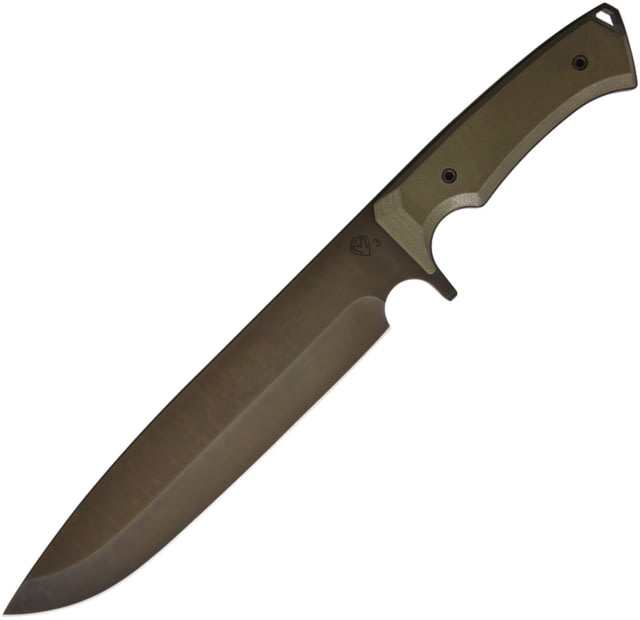 Medford Bonfire Fixed Blade Knife 13.13in Overall 8.25" black PVD coated 3V steel blade OD green G10 handle - Medford