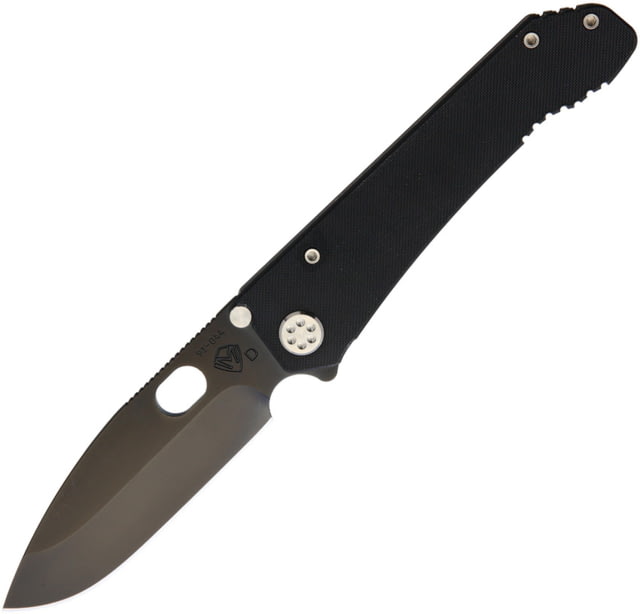 Medford Deployment Framelock Blk Folding Knife 4.25" black PVD coated D2 tool steel drop point bl Black G10 handle with tumbled finish titanium back - Medford