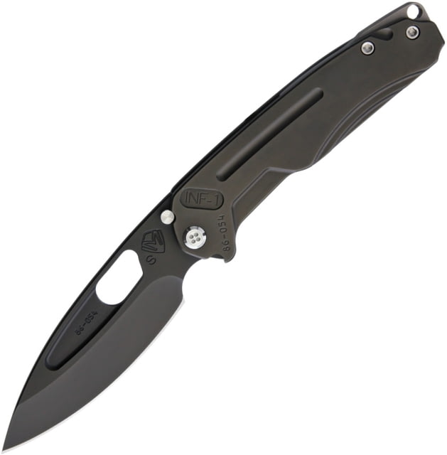 Medford Infraction Framelock Folding Knife 3.5in Black Pvd Coated S35Vn SS Blade Black Pvd Coated Titanium Handle Thumb Pull Pocket Clip Waterproof - Medford