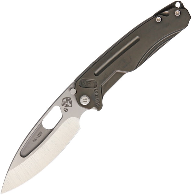 Medford Infraction Framelock Folding Knife 3.63in Tumbled Finish S35Vn SS Blade Bronze Pvd Coated Titanium Handle With Tumbled Titanium Back Handle - Medford
