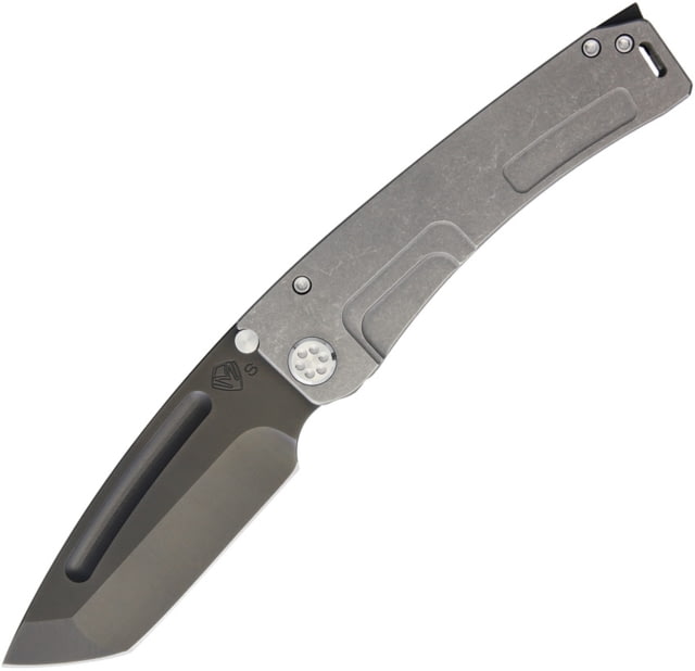 Medford Mara-H Framelock Folding Knife 4in Black Pvd Coated S35Vn SS Tanto Blade Tumbled Finish Titanium Handle Thumb Stud Pocket Clip Water Tight - Medford