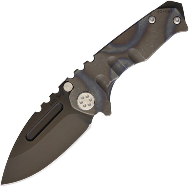 Medford Micro Praetorian Framelock Folding Knife 2.75" black PVD coated S35VN stainless drop point Flame anodized titanium handle - Medford