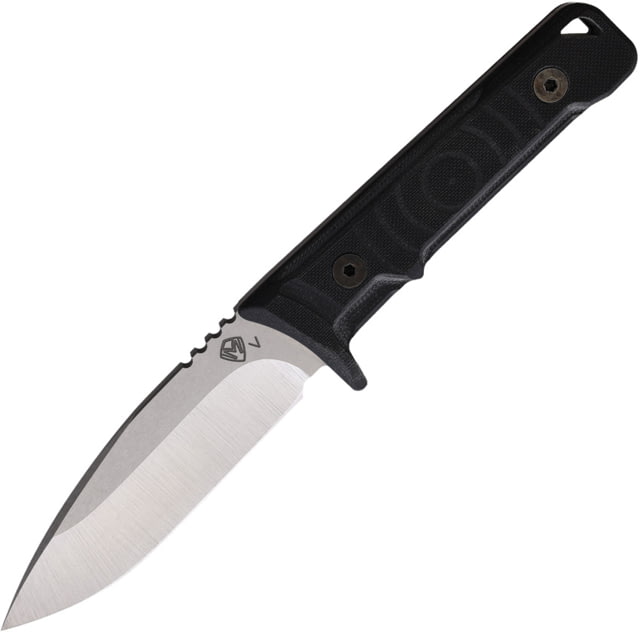 Medford Mizuchi Black G10 Fixed Blade Knife 8in Overall 4in Tumbled CPM-20CV Stainless Drop Point Blade Black G10 Handle Black Kydex Belt Sheath - Medford