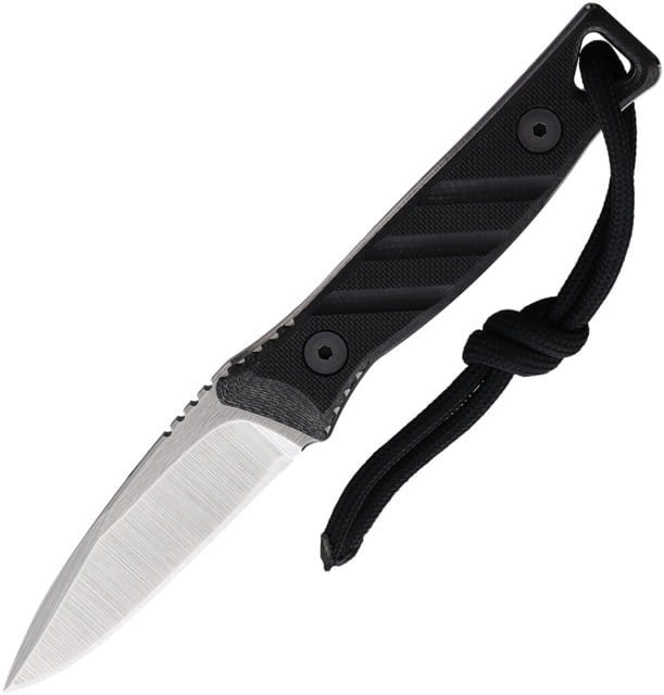 Medford Necromancer Black Fixed Blade Knife 5.5in Overall 2.25in Tumbled S35VN Stainless Steel Blade Black G10 Handle Black Kydex Neck Sheath - Medford