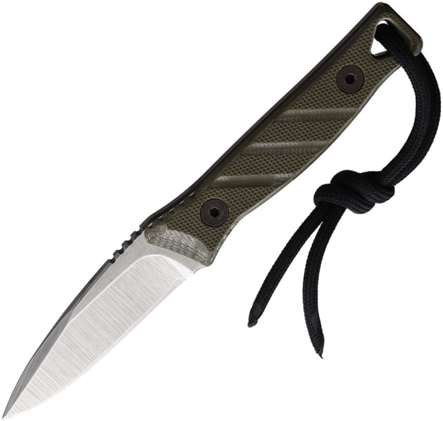 Medford Necromancer OD Fixed Blade Knife 5.5in Overall 2.25in Tumbled S35VN Stainless Steel Blade OD Green G10 Handle OD Green Kydex Neck Sheath - Medford