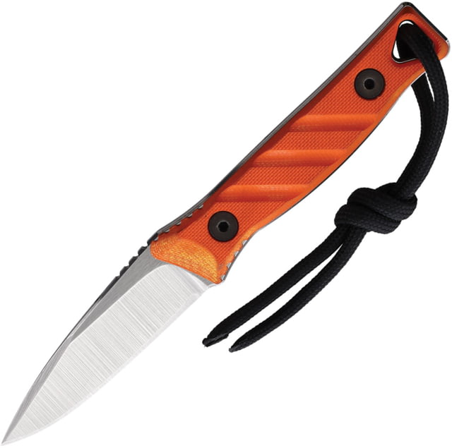Medford Necromancer Orange Fixed Blade Knife 5.5in Overall 2.25in Tumbled S35VN Stainless Steel Blade Orange G10 Handle Black Kydex Neck Sheath - Medford