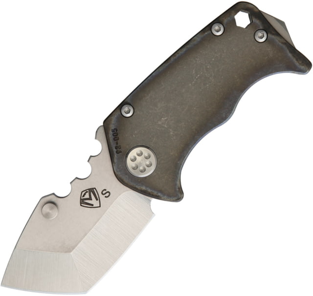 Medford Panzer Framelock Folding Knife 2.5" tumbled finish S35VN stainless tanto blade Anodized titanium handle - Medford