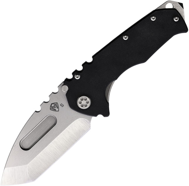 Medford Praetorian G S35VN Folding Knife 5.25in Closed 4in Tumbled S35VN Stainless Tanto Blade Black G10 Handle w/ Tumbled Titanium Back Handle - Medford