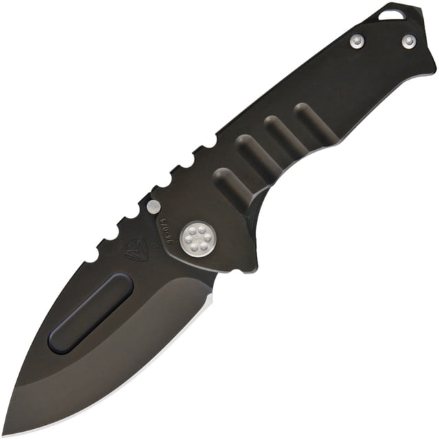 Medford Praetorian Gen T Framelock Folding Knife 3.5" black PVD coated 3V steel drop point blade Black PVD coated titanium handle - Medford