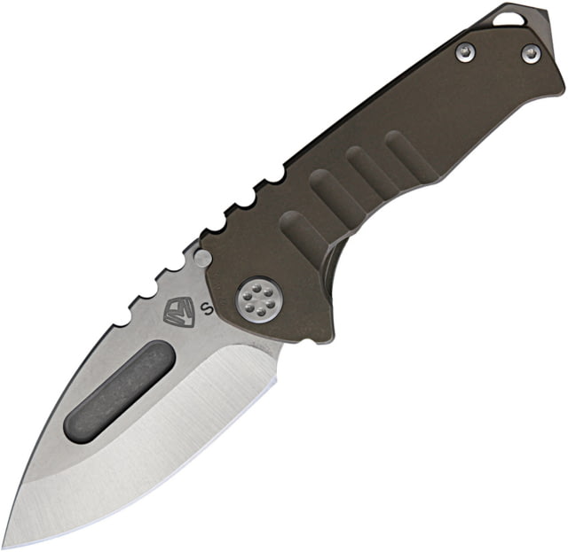 Medford Praetorian Genesis T S35VN Framelock Folding Knife 3.5" tumbled finish S35VN stainless drop point bla Bronze anodized titanium handle - Medford