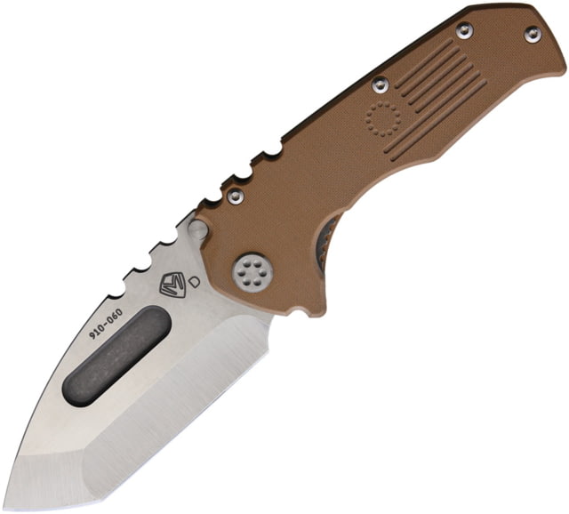 Medford Praetorian Linerlock Coyote Folding Knife 3.75" tumbled finish D2 tool steel tanto blade Coyote tan G10 handle - Medford