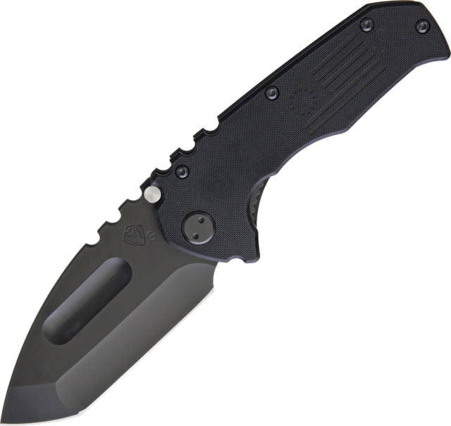 Medford Praetorian Scout Linerlock Folding Knife 3.75" black DLC coated D2 tool steel tanto blade Black G10 handle - Medford