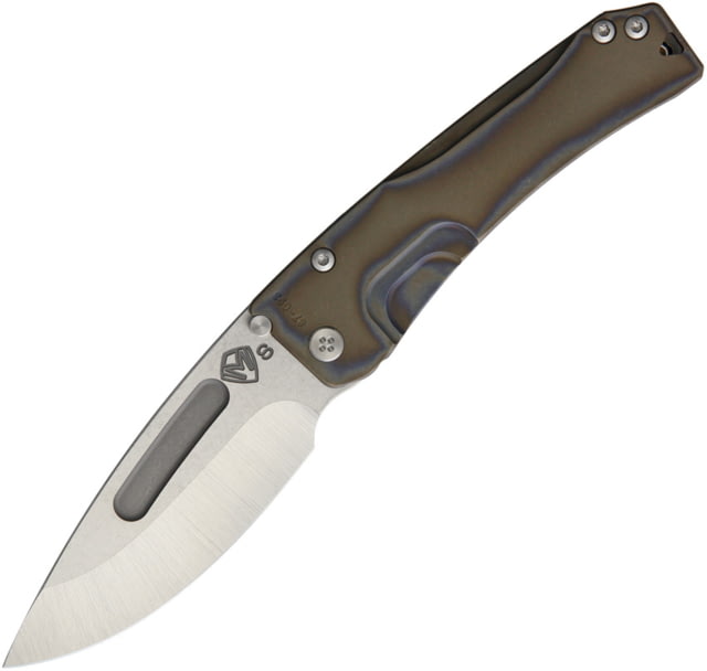 Medford Slim Midi Framelock Folding Knife 3.5" tumbled finish S35VN stainless drop point bla Anodized titanium handle - Medford