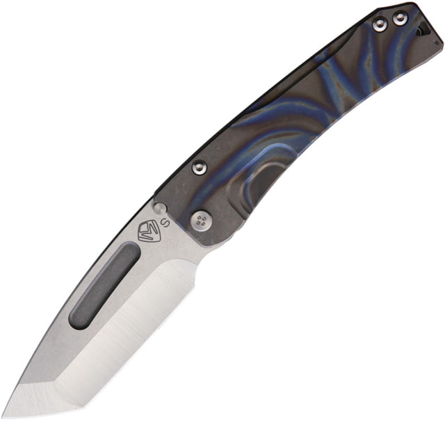 Medford Slim Midi Framelock Folding Knife 3.63" tumbled finish S35VN stainless tanto blade Flame anodized titanium handle - Medford