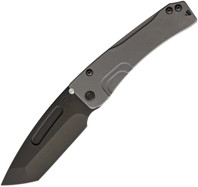 Medford Slim Midi Tanto Framelock Folding Knife 3.5" black PVD coated S35VN stainless tanto blade Tumbled finish titanium handle - Medford