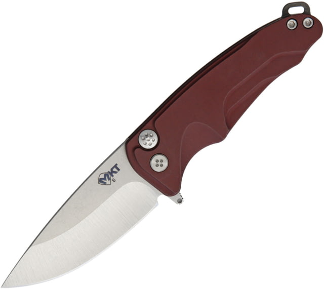 Medford Smooth Criminal Framelock Folding Knife 2.88" tumbled finish S35VN stainless drop point bl Red aluminum handle - Medford