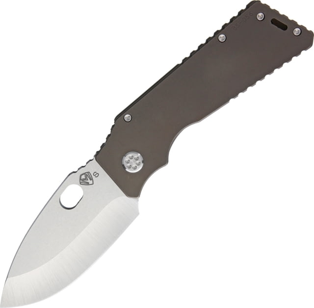 Medford TFF-H Framelock Folding Knife 4in Tumbled Finish S35Vn SS Drop Point Bronze Anodized Titanium Handle Thumb Pull Pocket Clip - Medford