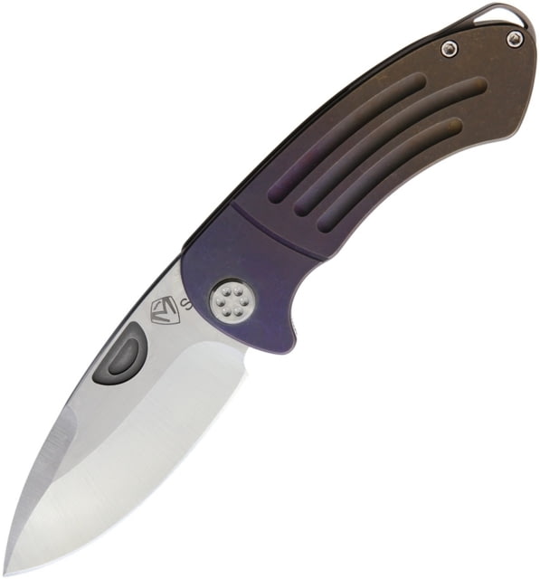 Medford Theseus Framelock Fade Folding Knife 3.63in Satin S35Vn SS Drop Point Anodized Titanium Handle Pocket Clip Water Tight Storage Case Fade - Medford