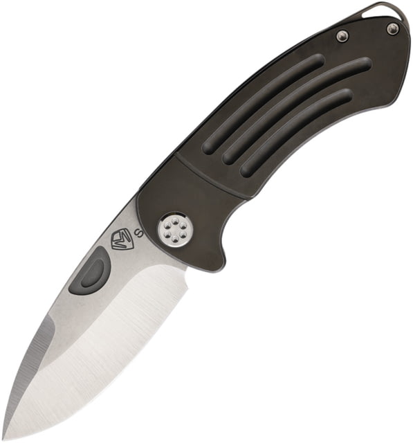 Medford Theseus Framelock Folding Knife 3.63" tumbled finish S35VN stainless blade Bronze PVD coated titanium handle - Medford