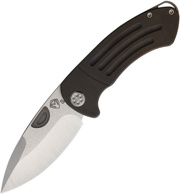 Medford Theseus Framelock Folding Knife 3.63" tumbled finish S35VN stainless blade Faded bronze anodized titanium handle - Medford