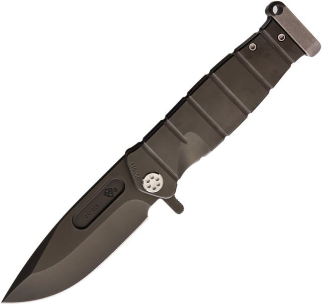Medford USMC Fighter Framelock Folding Knife 4.25" black PVD coated S35VN stainless drop point Black PVD coated titanium handle - Medford