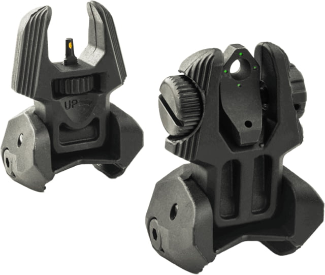 USED Meprolight MEPRO FRBS - Self-Illuminated Flip Back-Up Rifle Sights 4 Dot Rear / Orange Hyper Bright Front Black - Meprolight