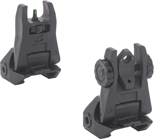 USED Meprolight MEPRO FUBS - Self-Illuminated Folding Back-Up Rifle Sights 2 Dot Rear / 1 Dot Front Black  EDEMO1 Used Condition Fair - Meprolight