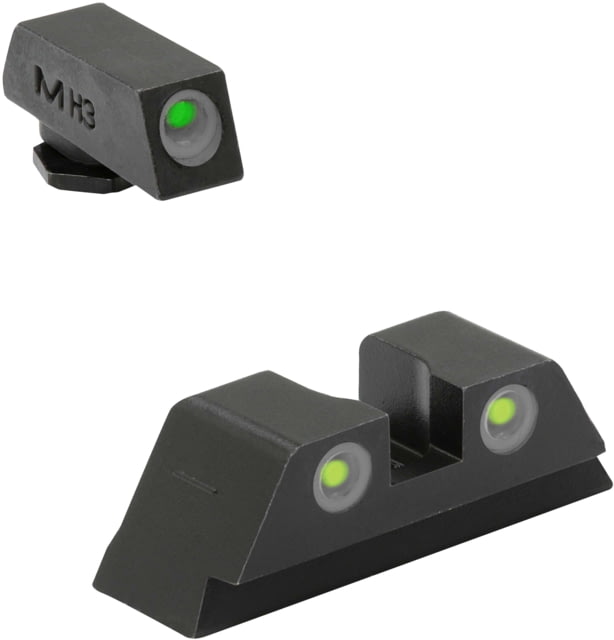 Meprolight Meprolight Tru-Dot Night Sight Set for Glock 9mm .357 Sig .40 S&W & .45 GAP Green Front/Yellow Rear 10224Y - $99.99 at Optics Planet