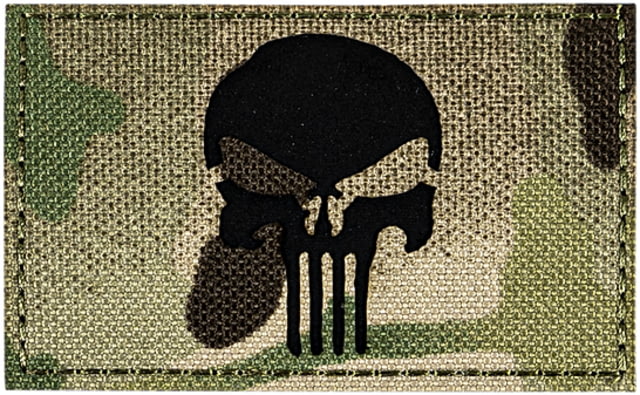 Merica Life Reflective Fabric Skull Patch Multi-Cam 3 x 2in - Merica Life