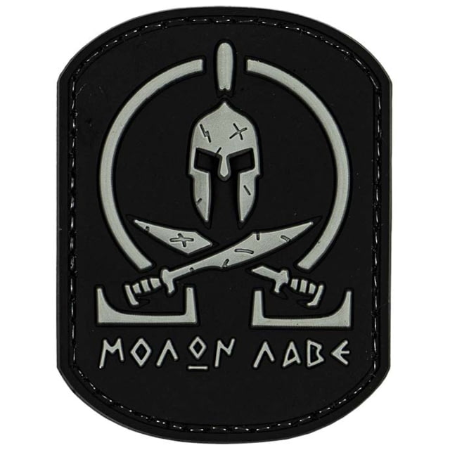 Merica Life Spartan Molon Labe PVC Patch Black and Gray 2.75 x 2 - Merica Life
