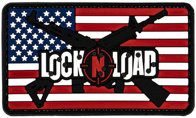 Merica Life US Flag with Lock N Load Rifle PVC Patch 3 x 2
