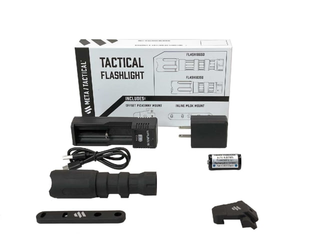 Meta Tactical Flashlight Kit w/  Battery Body Black - Meta Tactical