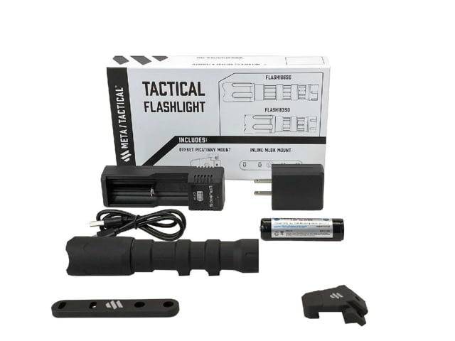 Meta Tactical Flashlight Kit w/  Battery Body Black - Meta Tactical