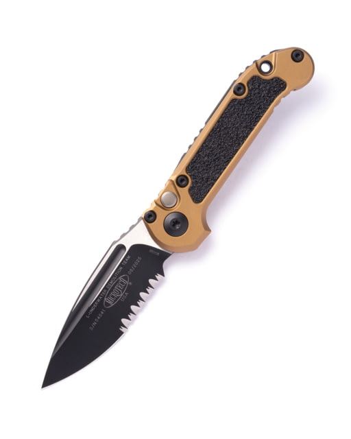 Microtech 2023 Ludt Part Serrate 3.5in Automatic Folding Knife Automatic Folder Tan/Black - Microtech