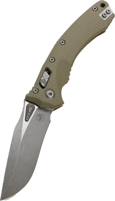 Microtech Amphibian Ram-Lok APOC FLU G-10 3.875in Folding Knife Od Green - Microtech