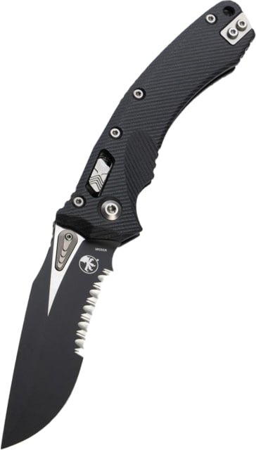 Microtech Amphibian Ram-Lok Black P/S G-10 3.875in Folding Knife Black - Microtech