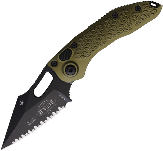Microtech Auto Stitch S/E Button Lock OD MCT - Microtech Knives