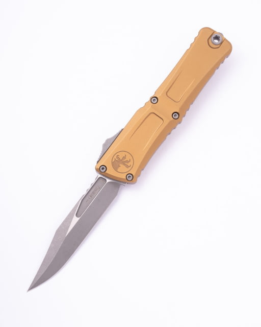 Microtech Combat Troodon Gen III Bowie Apocalyptic Standard 4.13in Automatic Folding Knife Tan