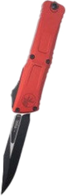Microtech Combat Troodon Gen III Bowie Black Standard 4in Folding Knife Black Red - Microtech Knives
