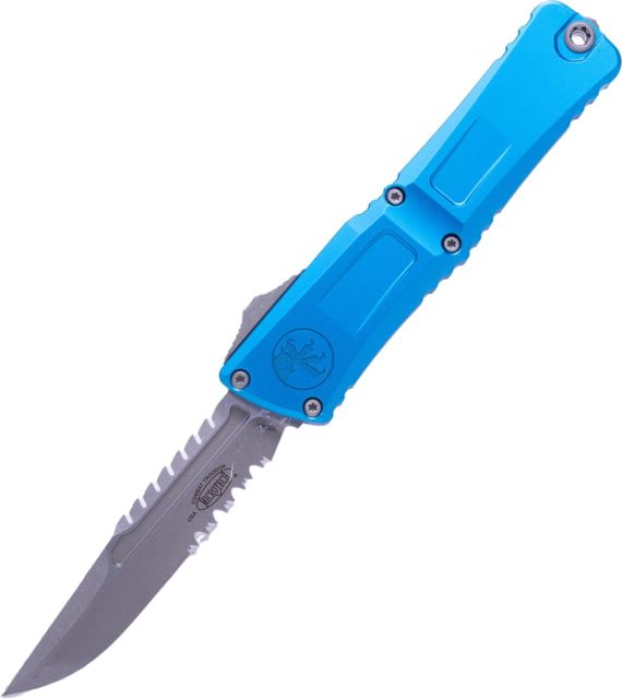 Microtech Combat Troodon Gen III Interceptor Part Serrate Signature Series 4in Folding Knife Blue Apocalyptic - Microtech Knives