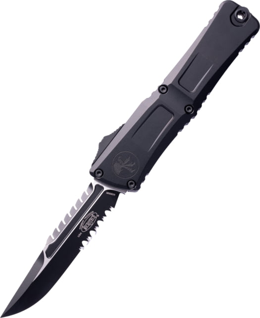 Microtech Combat Troodon Gen III Interceptor Part Serrate Tactical Signature Series 4in Folding Knife Black Black - Microtech Knives