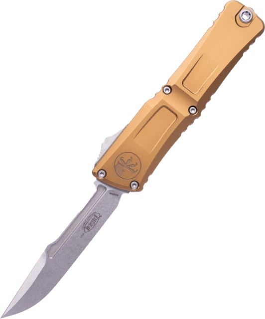 Microtech Combat Troodon Gen III Interceptor Signature Series Standard 4in Folding Knife Tan Stonewash