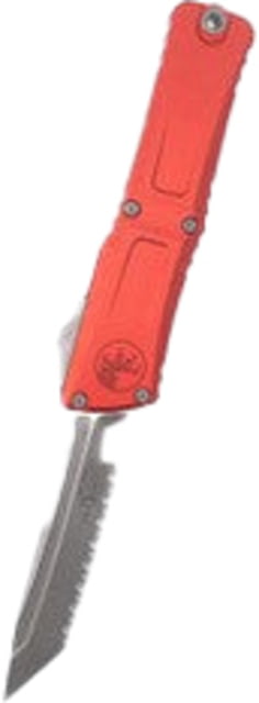 Microtech Combat Troodon Gen III T/E Apocalyptic Full Serrated 4in Folding Knife Red - Microtech