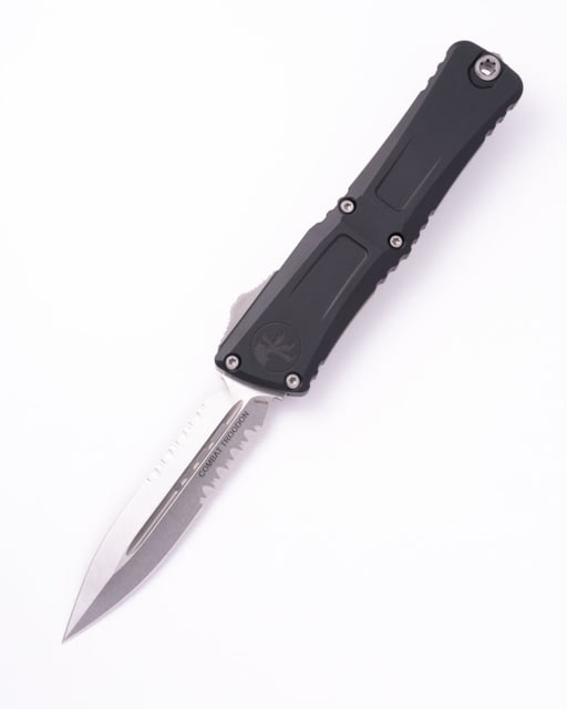 Microtech Combat Troodon LT D/E Stonewash Part Serrate Automatic Folding Knife 3.8in - Microtech