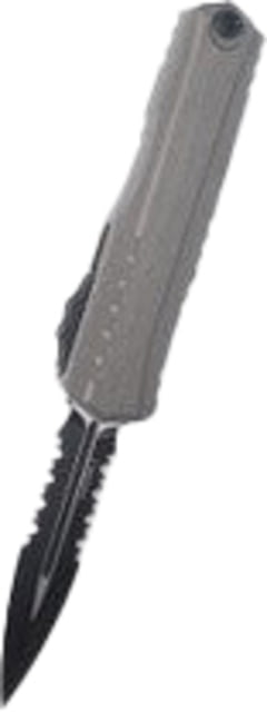 Microtech Cypher II D/E Black Part Serrate 3.55in Folding Knife Natural Clear - Microtech